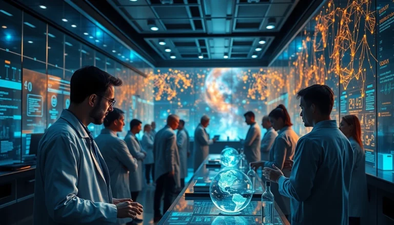 Visualize research advancements in immortality with www.trilgameshproject.com's futuristic lab scene.