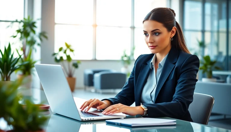 Analyze strategies and insights at https://albmaftoh.com with a professional businesswoman in an office.