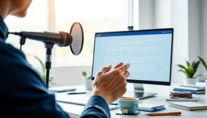 Capture voice-to-text transcription seamlessly with https://www.speechlyapp.com in a professional workspace.