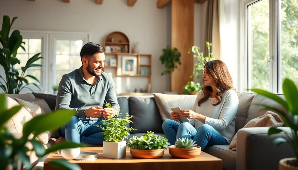Familie genießt gesunde Lebensweise bei https://sicherlebensraum.de in einem einladenden Wohnraum.