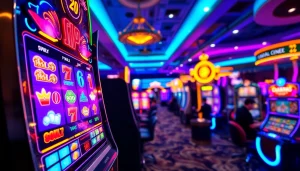 Engaging online gaming experience at https://152.42.170.247 featuring colorful slot machines and a lively atmosphere.