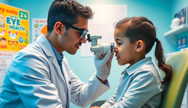 Assessing Our Children's Vision through a professional eye examination in a bright clinic setting.
