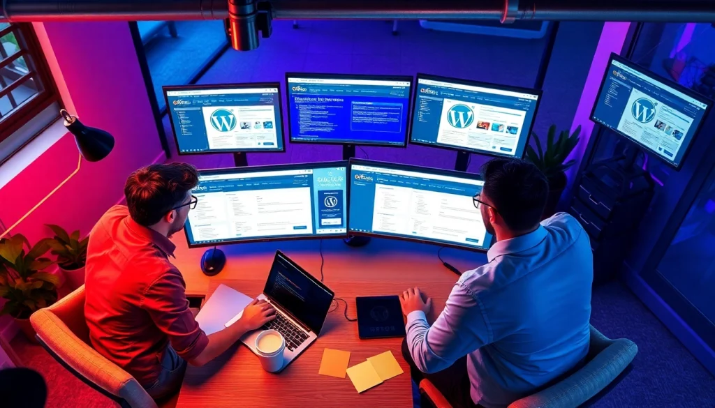 Engaged team managing unlimited wordpress tasks in a vibrant office space.