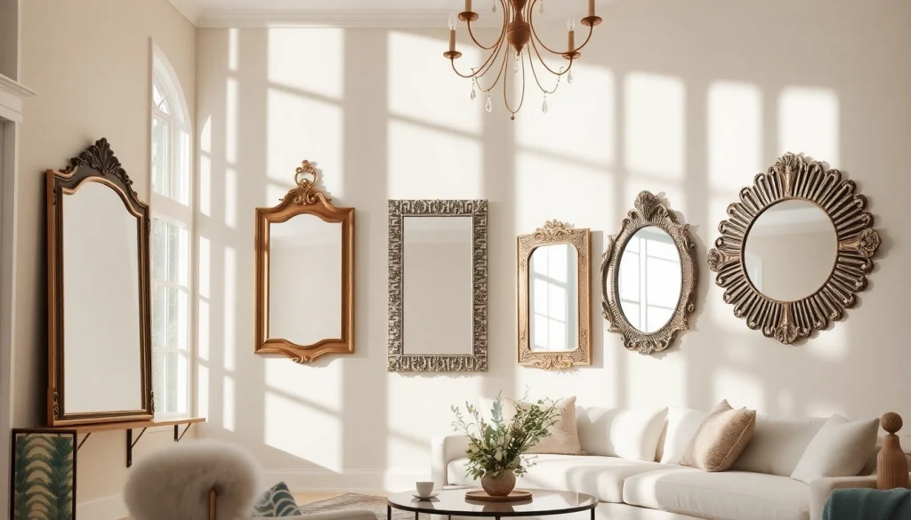Handmade designer mirrors on display at https://merithome.co.uk in an elegant living room setting.