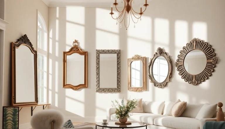 Handmade designer mirrors on display at https://merithome.co.uk in an elegant living room setting.