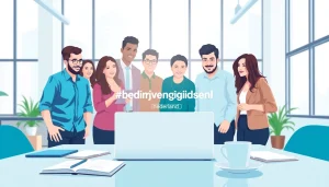 Bekijk hoe https://bedrijvengidsen-nederland.nl door een divers team in een moderne kantooromgeving wordt gebruikt.