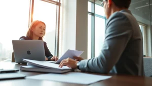 Consultation with a professional lawyer at https://www.marylandpersonalinjurylawyer.com in a modern office setting.