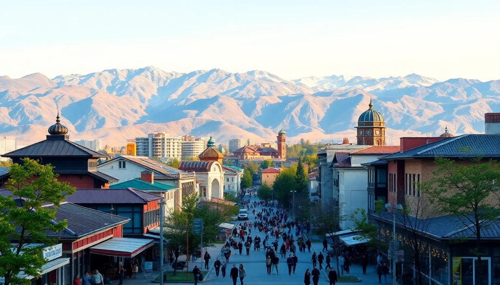 Capture the essence of Almaty at https://albmaftoh.com showcasing vibrant city life and stunning mountain backdrop.