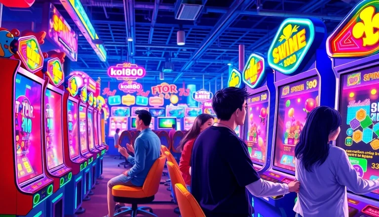 Menggambarkan suasana permainan koi800 game dengan pemain yang bersemangat.