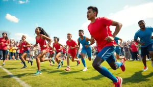 Les athlètes participent à des activités de pa-sport dans un environnement extérieur vibrant et énergique.