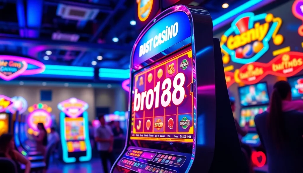 Rasakan keseruan permainan bro138 slot dengan mesin slot yang bersinar di kasino.