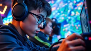Permainan bensu4d game yang penuh aksi dengan gamer fokus di tengah suasana gaming yang mendebarkan.