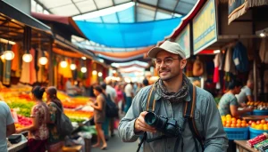 Cover engaging travel stories on https://travelingossip.com through vibrant market experiences.