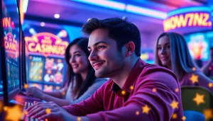 Engaging gaming experience on https://rusia777.com with players and vibrant graphics.