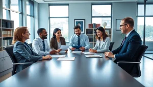 Consultation at http://www.jacobsonpilaw.com showcasing a diverse legal team in a modern office.