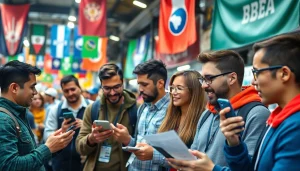 Engaged bettors exploring best sports betting sites for Mexico amidst a lively market atmosphere.