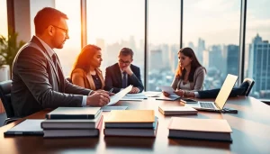 Consultation at https://www.lalitlaw.com showcasing a professional attorney and clients in discussion.