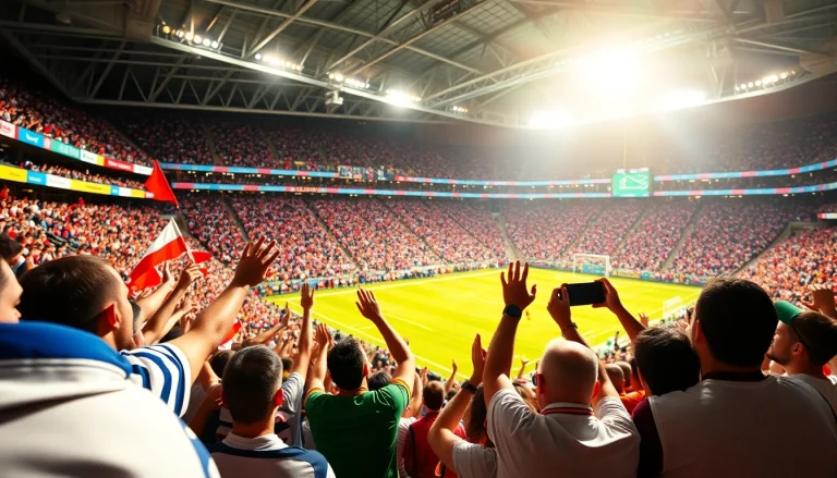 스포츠중계의 생생한 현장 분위기를 전달하는 팬들과 경기장 모습