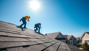 Skilled roofing installation by Twin Shield Roofing showcasing quality craftsmanship and reliable services.