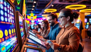 Menggambarkan komengtoto dengan pemain yang bersemangat di balik layar digital lotere.