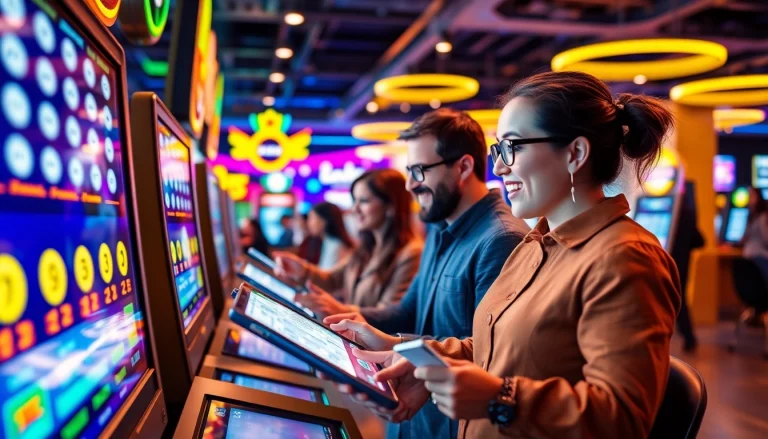 Menggambarkan komengtoto dengan pemain yang bersemangat di balik layar digital lotere.