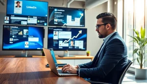 Highlight the benefits of LinkedIn Account Rental in a professional office setting.