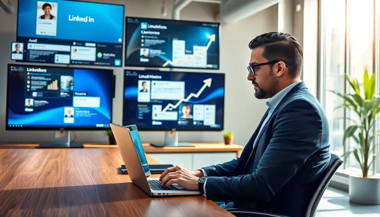 Highlight the benefits of LinkedIn Account Rental in a professional office setting.