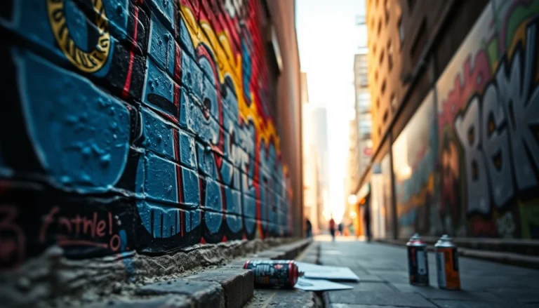 Explore vivid graffiti wall art on an urban backdrop, showcasing artistic energy and detail.