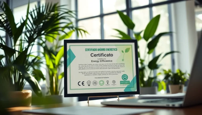 Certificado Ahorro Energético en un entorno de oficina, destacando su importancia.