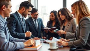 Attorneys at https://www.steinhardtlawfirm.com engaging in a collaborative discussion in an office setting.