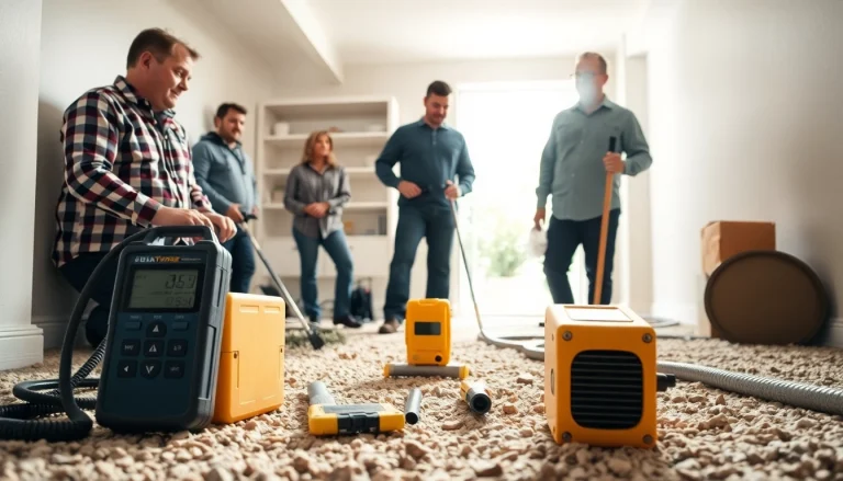 Inspecting crawl space conditions at http://newleafcrawlspace.com with a professional team in action.