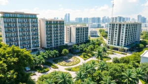 Visualize the Tampines EC complex featuring modern architecture and lush community spaces.