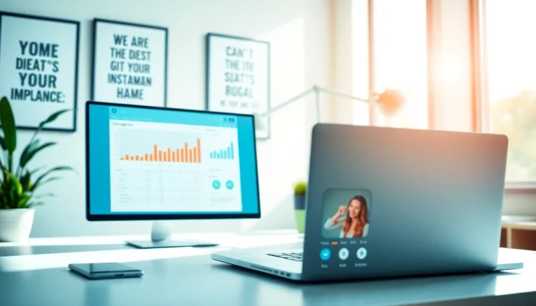 Boost your visibility with the efficient Instagram smm panel services showcased in a digital marketing workspace.