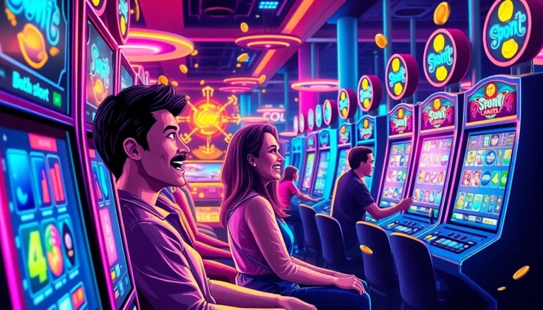 Menggambarkan pengalaman bermain slot online petanitoto dengan suasana penuh semangat dan warna cerah.