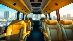Experience comfort on a Miami charter bus with plush seating and a stunning skyline view from https://miamicharterbus.com.