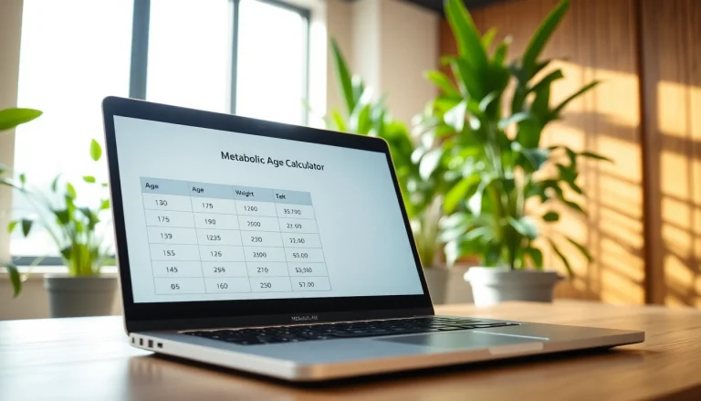 Calculate your metabolic age with an engaging metabolic age calculator displayed on a sleek laptop.