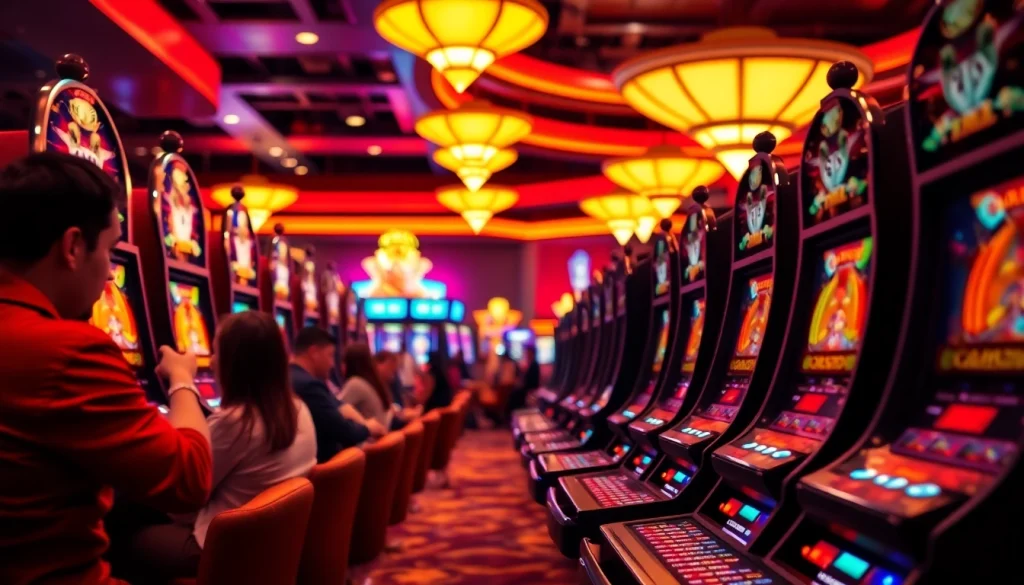 Menang besar dengan slot bet kecil di lingkungan kasino yang cerah dan menarik.