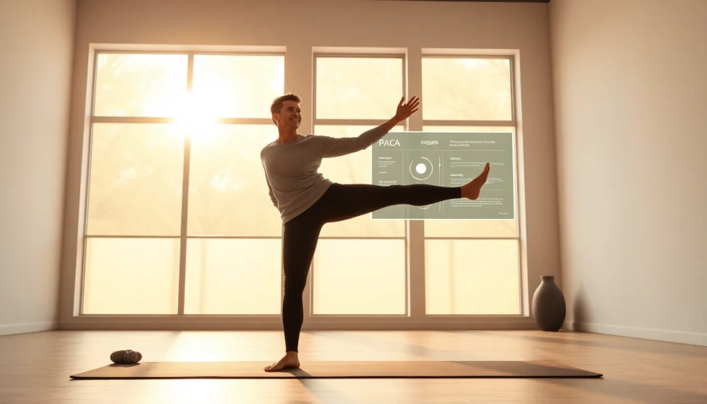 Enhance your practice with Yoga AI insights as a professional demonstrates advanced poses.