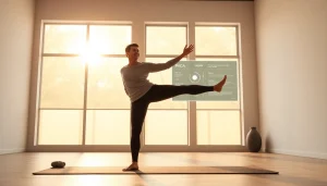 Enhance your practice with Yoga AI insights as a professional demonstrates advanced poses.