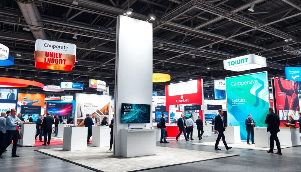Engage with innovative trade show displays showcasing vibrant designs and professional layouts.