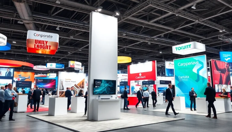 Engage with innovative trade show displays showcasing vibrant designs and professional layouts.