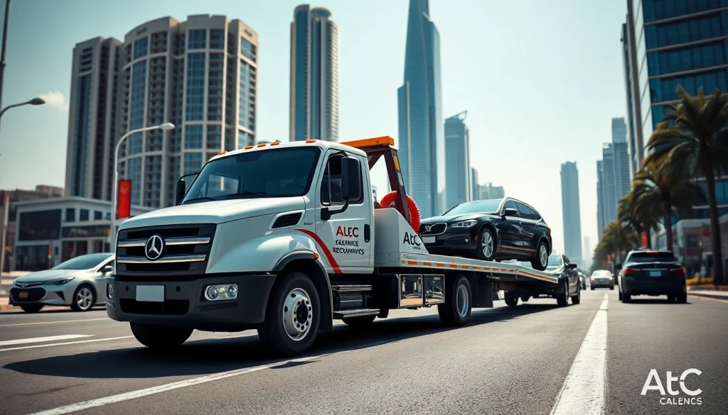 Providing emergency assistance for roadside recovery at https://trtrecoveryuae.com in Dubai's vibrant setting.