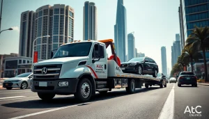 Providing emergency assistance for roadside recovery at https://trtrecoveryuae.com in Dubai's vibrant setting.