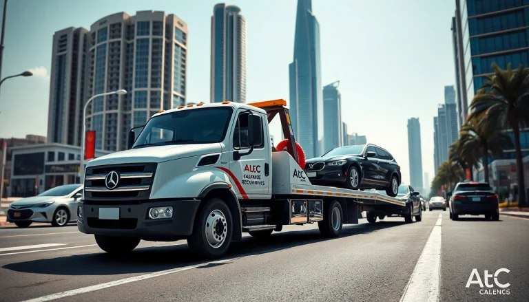 Providing emergency assistance for roadside recovery at https://trtrecoveryuae.com in Dubai's vibrant setting.