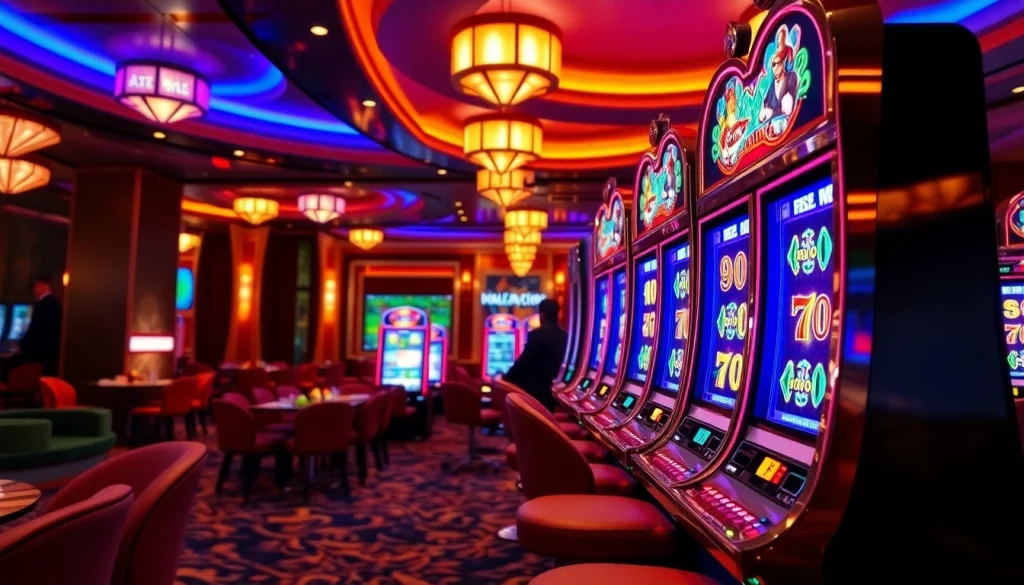 Menangkan di walettoto slot dengan desain mesin slot yang menarik dan suasana kasino yang glamor.