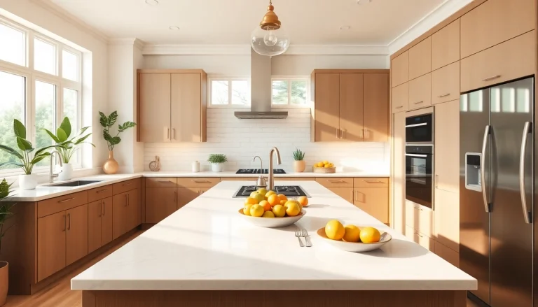 Transforming a kitchen through home renovation with modern appliances and elegant design.