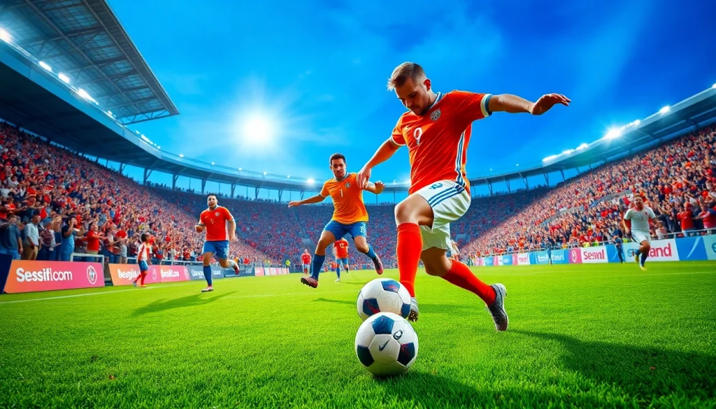 Engaging soccer match showcasing players' intense competition for the ball at https://thesportstribune.in.