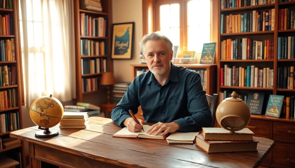 Creating captivating stories at https://csduncanbooks.com within a cozy and colorful study.