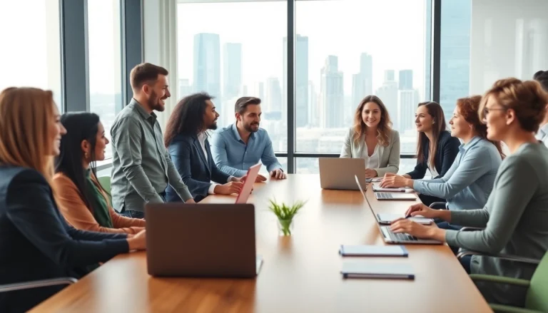 Engaging business meeting highlighting collaboration among diverse professionals.