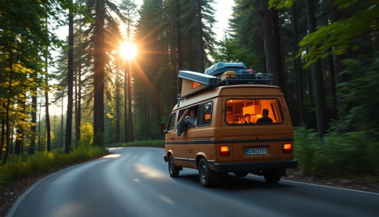 Family traveling in a camper van amidst nature, inspired by https://fernweh-abenteuer.de adventures.